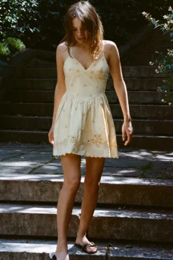 Sale VESTIDO POPELÍN BORDADOS Mujer Vestidos