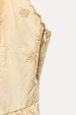 Sale VESTIDO POPELÍN BORDADOS Mujer Vestidos