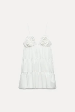 Online VESTIDO POPELÍN FLORES RELIEVE Mujer Vestidos