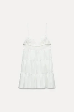 Online VESTIDO POPELÍN FLORES RELIEVE Mujer Vestidos