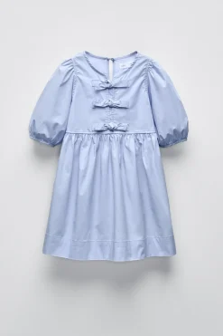 Niños ZARA 6 - 14 Años·Vestidos / Monos<VESTIDO POPELÍN LAZOS