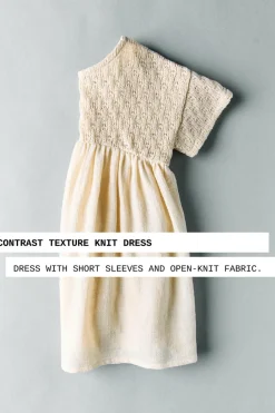 Niños ZARA 1½ - 6 Años·Vestidos / Petos|6 - 18 Meses·Vestidos / Monos<VESTIDO PUNTO COMBINADO TEXTURA