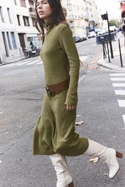 Clearance VESTIDO PUNTO CUELLO PERKINS Mujer Vestidos|Cárdigan / Jerséis