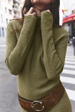 Clearance VESTIDO PUNTO CUELLO PERKINS Mujer Vestidos|Cárdigan / Jerséis