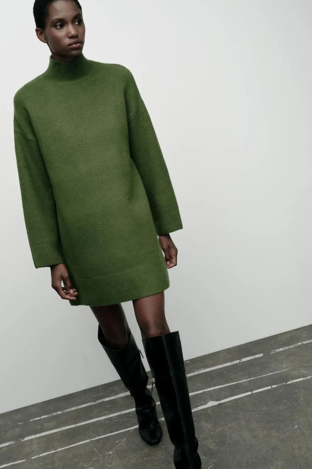 Hot VESTIDO PUNTO CUELLO SUBIDO Mujer Vestidos|Cárdigan / Jerséis