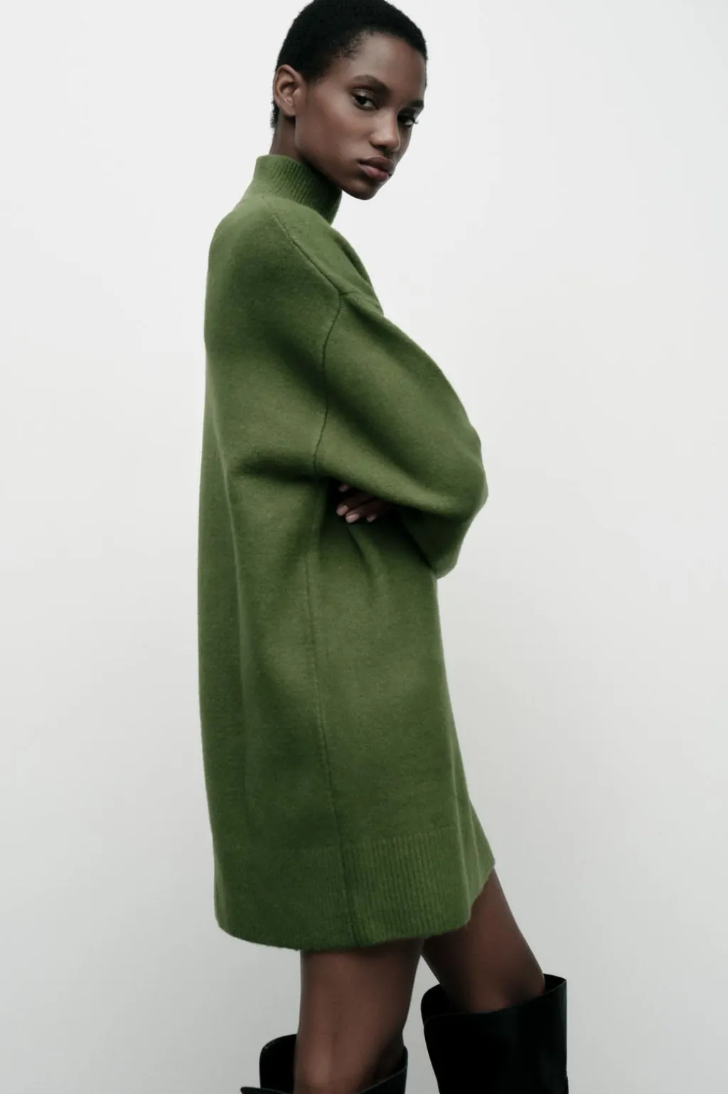 Hot VESTIDO PUNTO CUELLO SUBIDO Mujer Vestidos|Cárdigan / Jerséis