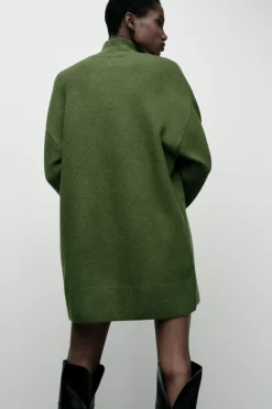 Hot VESTIDO PUNTO CUELLO SUBIDO Mujer Vestidos|Cárdigan / Jerséis