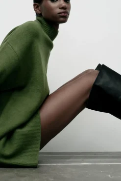 Hot VESTIDO PUNTO CUELLO SUBIDO Mujer Vestidos|Cárdigan / Jerséis