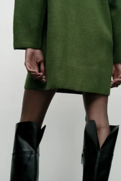 Hot VESTIDO PUNTO CUELLO SUBIDO Mujer Vestidos|Cárdigan / Jerséis