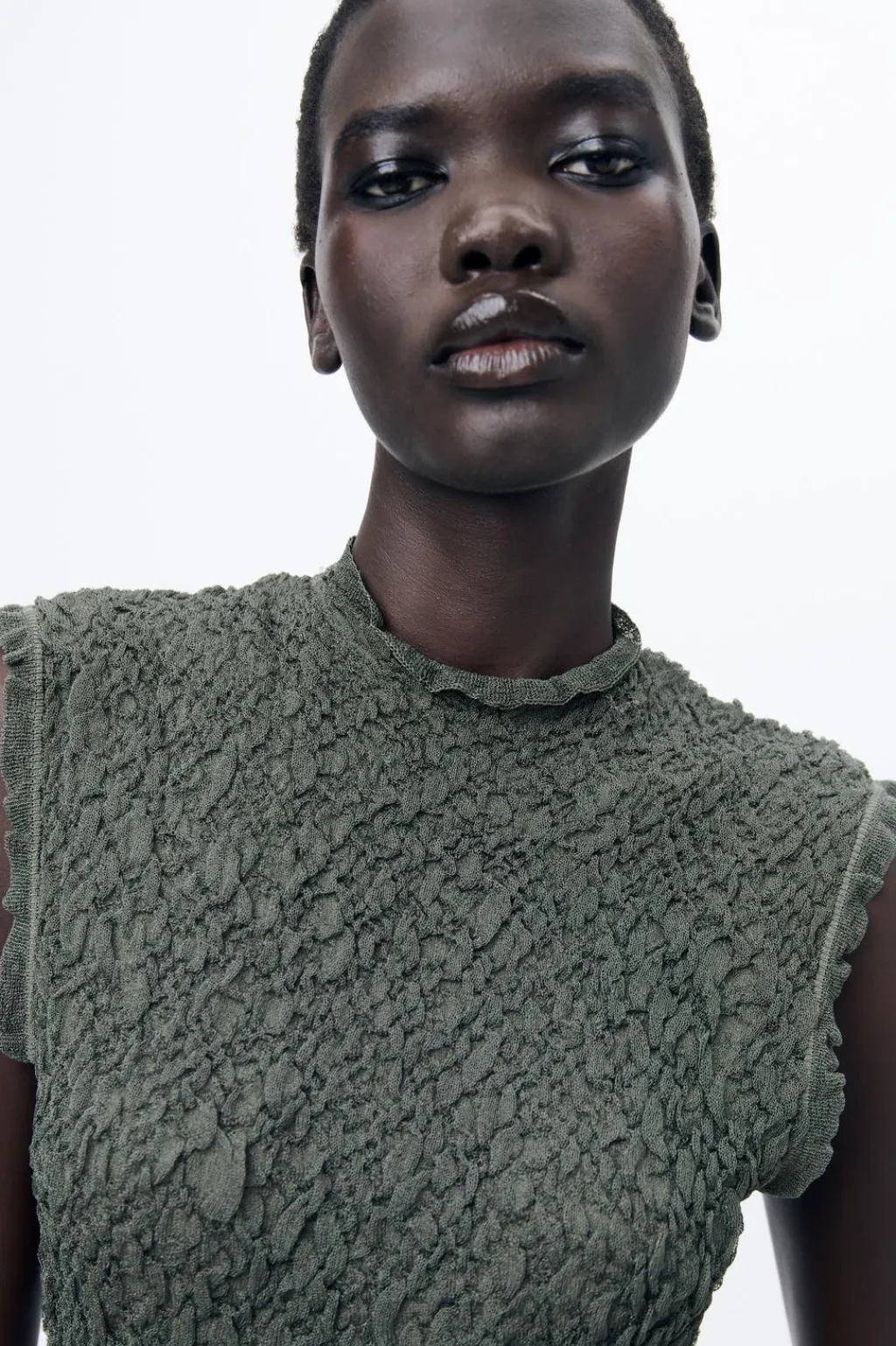 Discount VESTIDO PUNTO EFECTO ARRUGADO Mujer Vestidos|Cárdigan / Jerséis