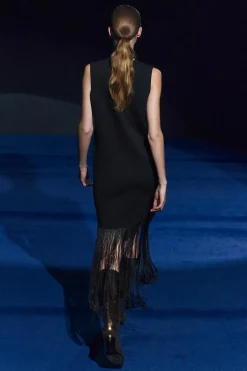 Fashion VESTIDO PUNTO FLECOS Mujer Vestidos|Cárdigan / Jerséis