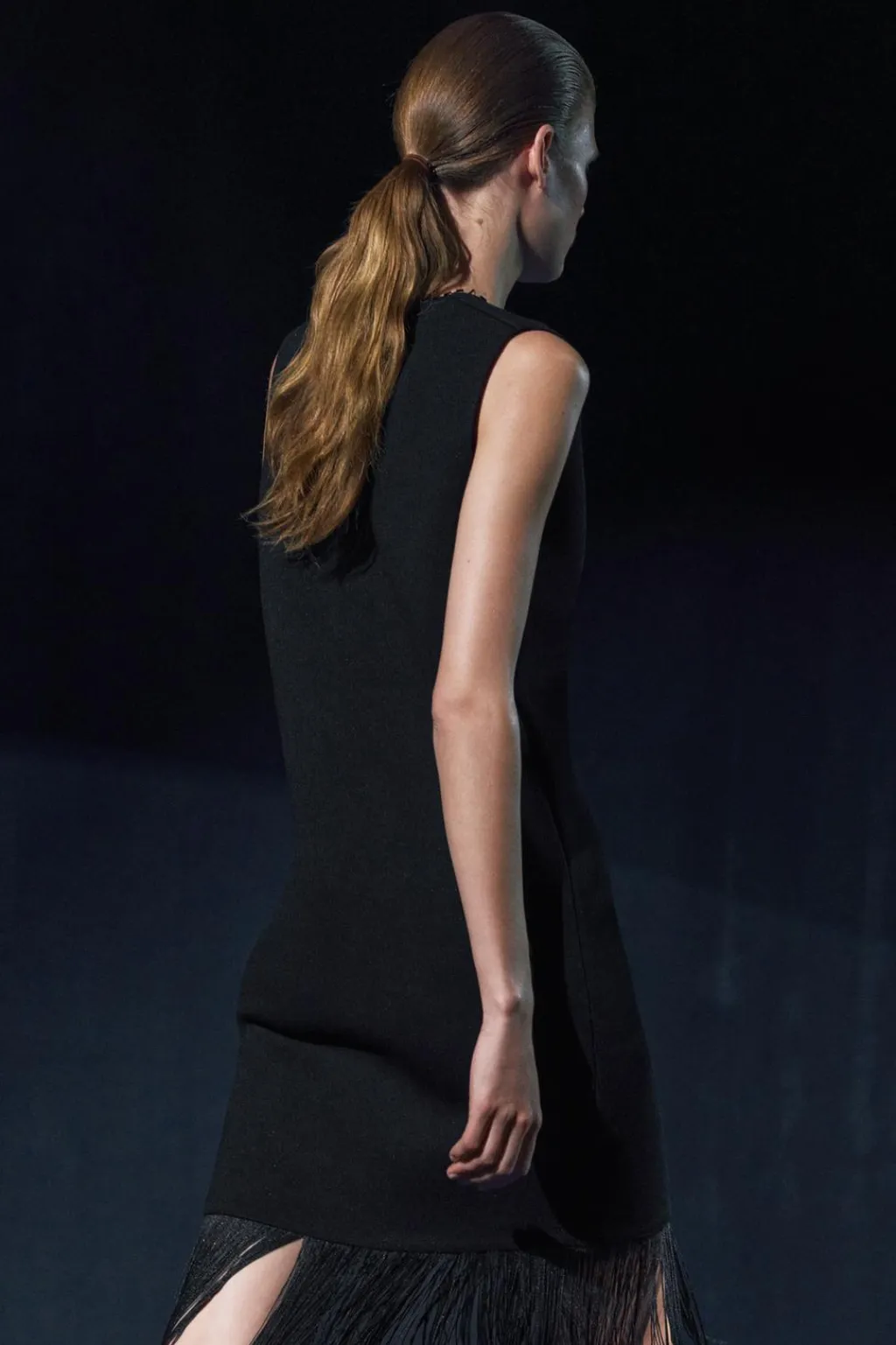 Fashion VESTIDO PUNTO FLECOS Mujer Vestidos|Cárdigan / Jerséis