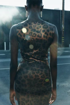 Best VESTIDO PUNTO FOIL ESTAMPADO ANIMAL Mujer Vestidos|Cárdigan / Jerséis