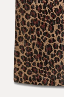 Fashion VESTIDO PUNTO FOIL ESTAMPADO ANIMAL Mujer Vestidos|Cárdigan / Jerséis