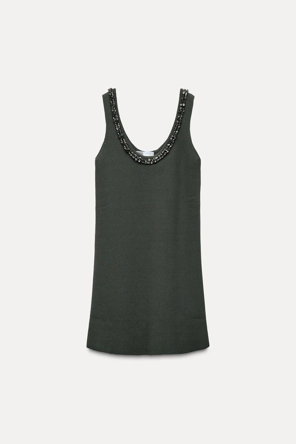 Fashion VESTIDO PUNTO LISO ABALORIOS JOYA Mujer Vestidos|Cárdigan / Jerséis