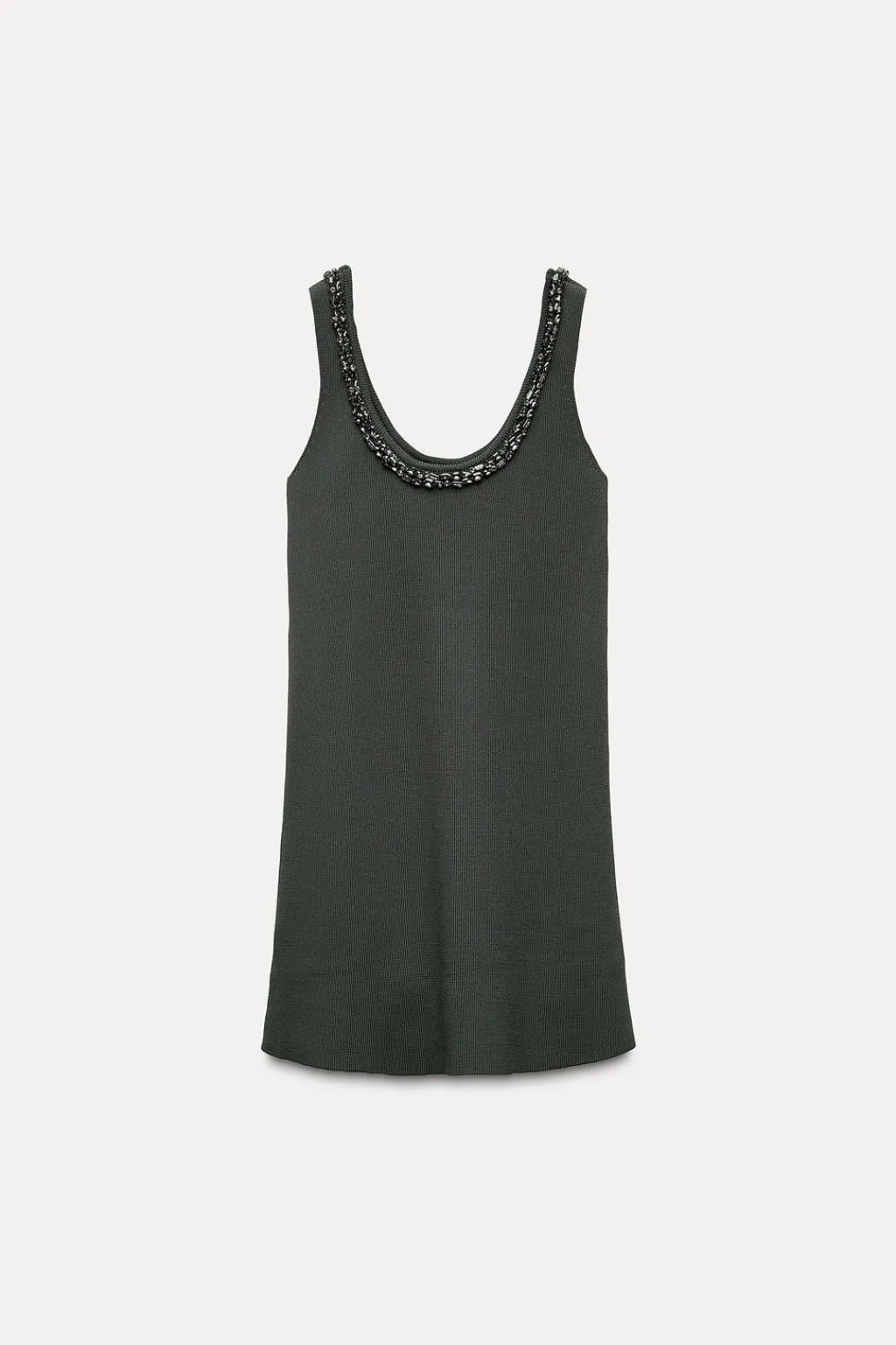 Fashion VESTIDO PUNTO LISO ABALORIOS JOYA Mujer Vestidos|Cárdigan / Jerséis