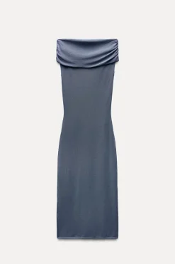 Discount VESTIDO PUNTO LISO OFF SHOULDER Mujer Vestidos|Cárdigan / Jerséis