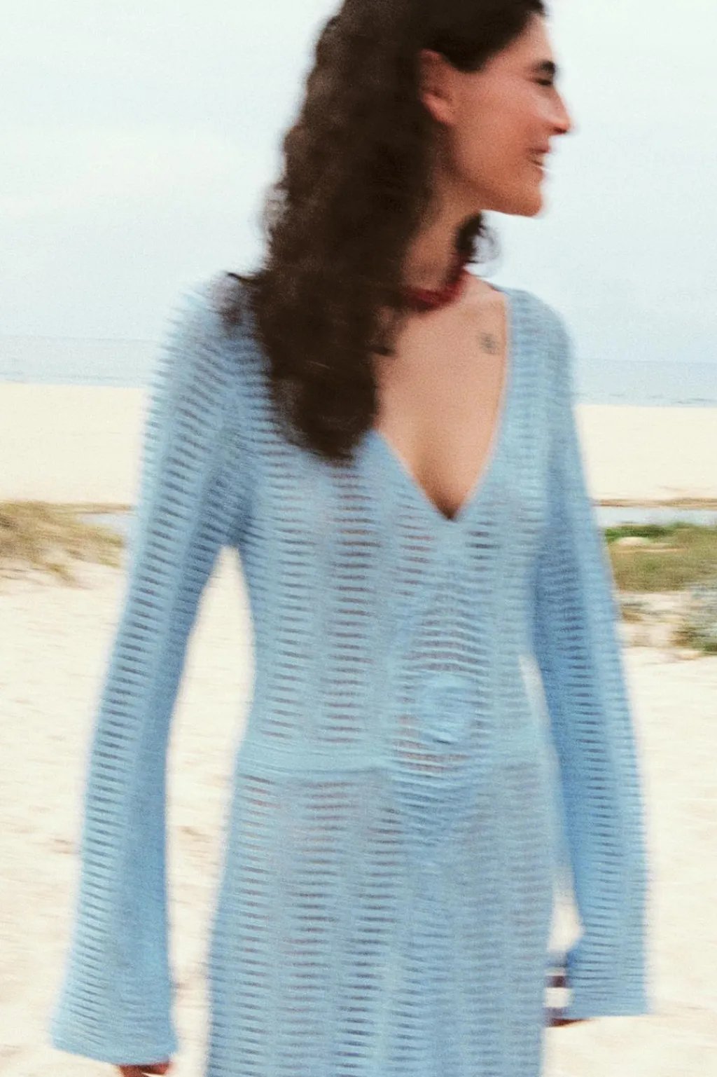 Discount VESTIDO PUNTO POINTELLE Mujer Vestidos|Cárdigan / Jerséis