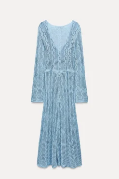 Discount VESTIDO PUNTO POINTELLE Mujer Vestidos|Cárdigan / Jerséis