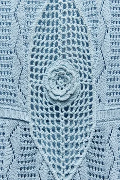 Discount VESTIDO PUNTO POINTELLE Mujer Vestidos|Cárdigan / Jerséis