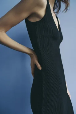 New VESTIDO PUNTO RIB Mujer Vestidos