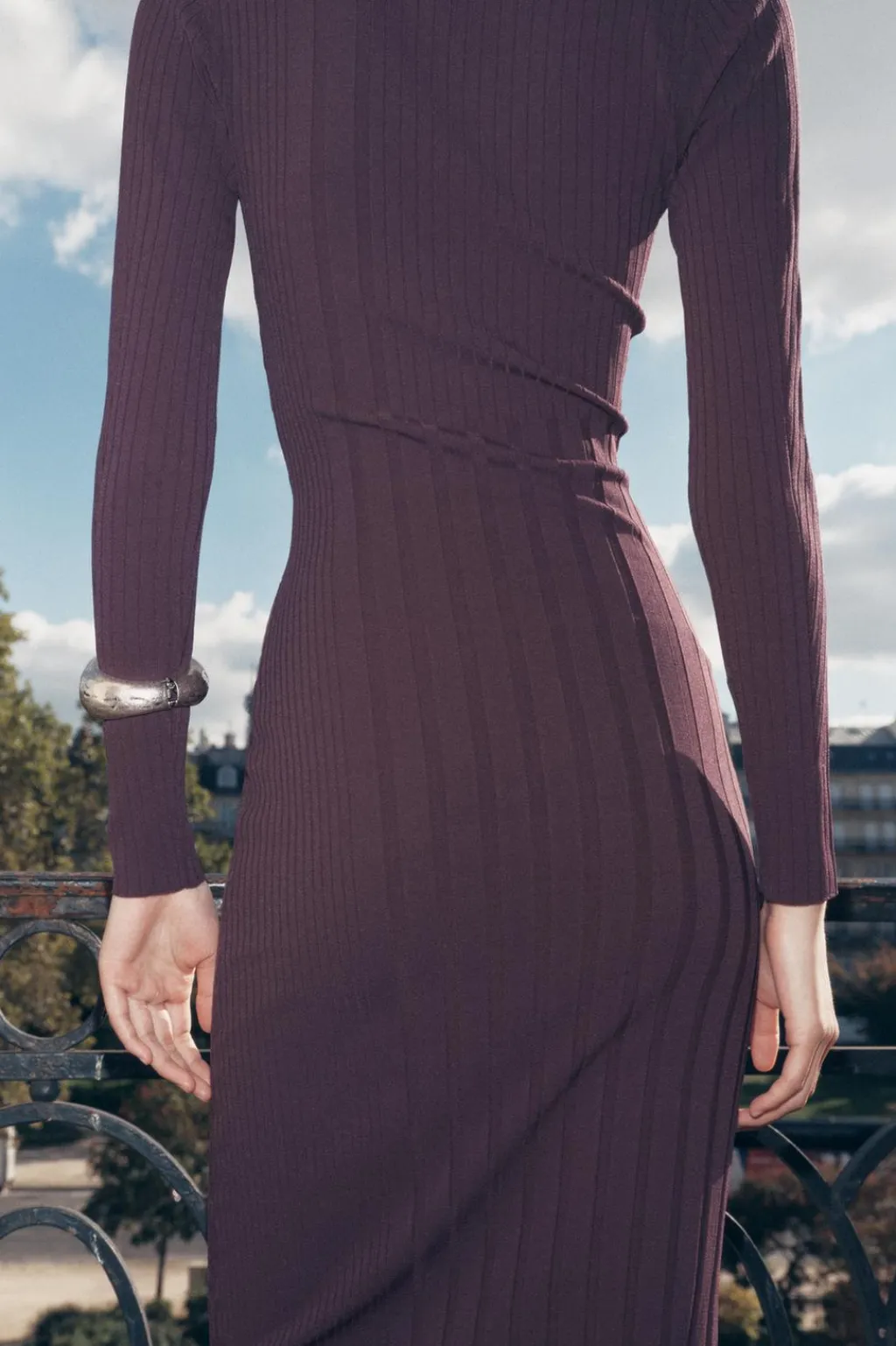 Hot VESTIDO PUNTO RIB COMBINADO Mujer Vestidos|Cárdigan / Jerséis