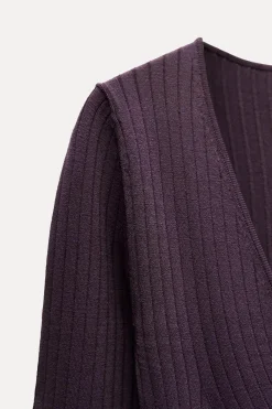 Hot VESTIDO PUNTO RIB COMBINADO Mujer Vestidos|Cárdigan / Jerséis