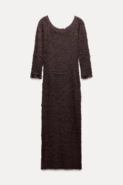 Sale VESTIDO PUNTO TEXTURA Mujer Vestidos|Cárdigan / Jerséis