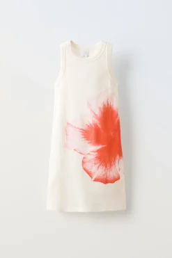 Niños ZARA 6 - 14 Años·Vestidos / Monos<VESTIDO RIB FLOR