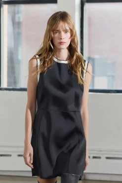 Clearance VESTIDO SATINADO CONTRASTE ZW COLLECTION Mujer Vestidos