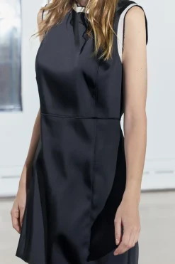 Clearance VESTIDO SATINADO CONTRASTE ZW COLLECTION Mujer Vestidos