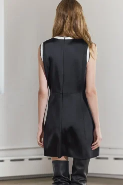 Clearance VESTIDO SATINADO CONTRASTE ZW COLLECTION Mujer Vestidos