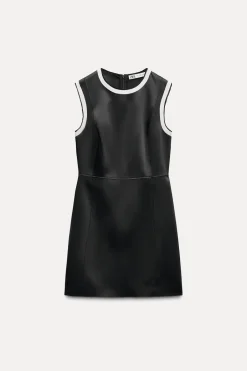 Clearance VESTIDO SATINADO CONTRASTE ZW COLLECTION Mujer Vestidos