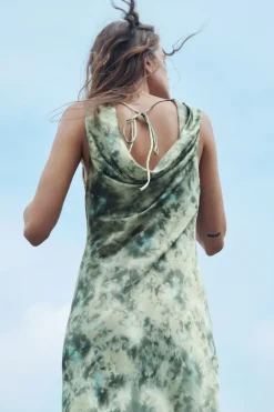 Discount VESTIDO SATINADO ESTAMPADO TIE DYE Mujer Vestidos