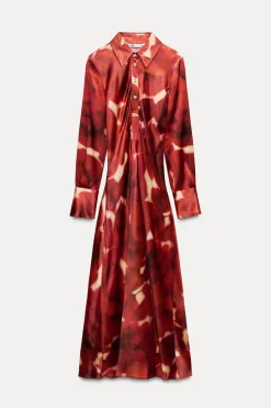 Hot VESTIDO SATINADO ESTAMPADO ZW COLLECTION Mujer Vestidos