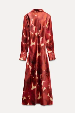 Hot VESTIDO SATINADO ESTAMPADO ZW COLLECTION Mujer Vestidos