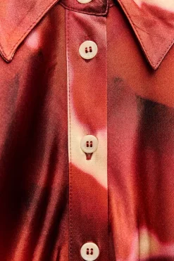 Hot VESTIDO SATINADO ESTAMPADO ZW COLLECTION Mujer Vestidos