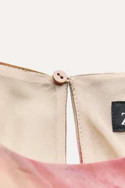 Outlet VESTIDO SATINADO ESTAMPADO TIE DYE Mujer Vestidos