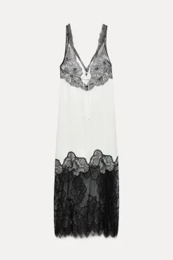 Sale VESTIDO SATINADO PUNTILLA ZW COLLECTION Mujer Vestidos