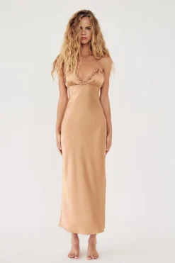 Outlet VESTIDO SATINADO VOLANTES COMBINADOS Mujer Vestidos