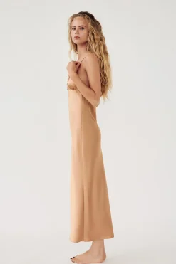 Outlet VESTIDO SATINADO VOLANTES COMBINADOS Mujer Vestidos