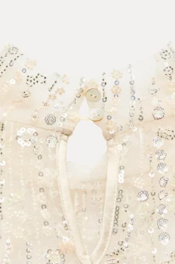 Fashion VESTIDO SEMITRANSPARENTE PLUMAS LENTEJUELAS Mujer Vestidos|Cárdigan / Jerséis