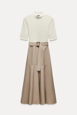 New VESTIDO SOFT CINTURÓN Mujer Vestidos