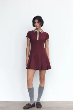 Best VESTIDO TABLAS RIB CONTRASTE Mujer Vestidos