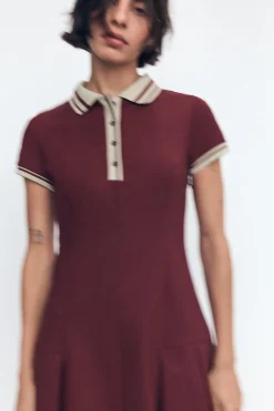 Best VESTIDO TABLAS RIB CONTRASTE Mujer Vestidos