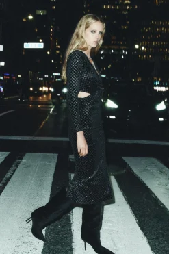 Sale VESTIDO TERCIOPELO BRILLOS Mujer Vestidos