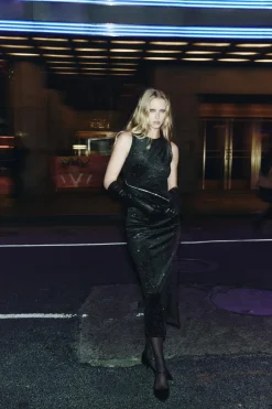 Fashion VESTIDO TERCIOPELO BRILLOS Mujer Vestidos