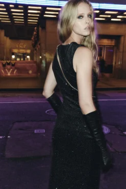 Fashion VESTIDO TERCIOPELO BRILLOS Mujer Vestidos