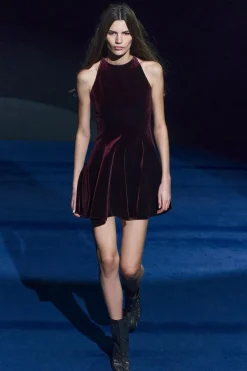 Outlet VESTIDO TERCIOPELO GODETS ZW COLLECTION Mujer Vestidos