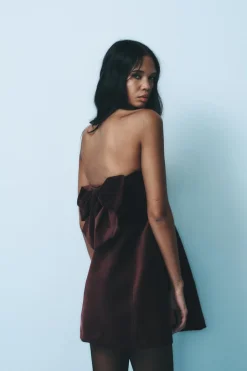 Best VESTIDO TERCIOPELO LAZO Mujer Vestidos